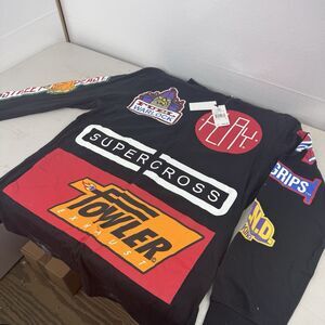 Play Cloths Mens Long Sleeve Crewneck 90’s USA T Shirt  L NWT Supercross